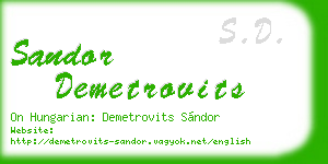 sandor demetrovits business card