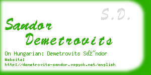 sandor demetrovits business card